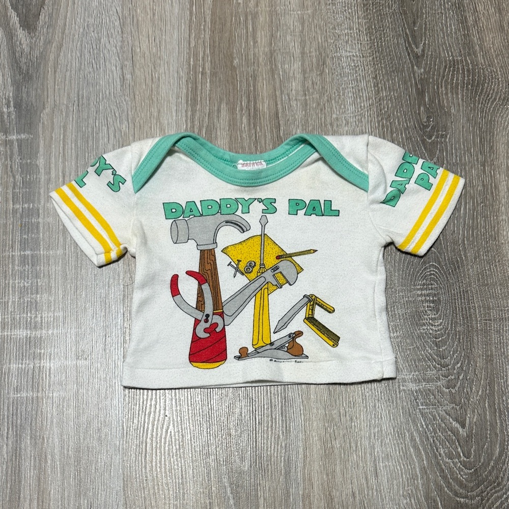 Vintage Daddy's Pal Tool Shirt - White and Green